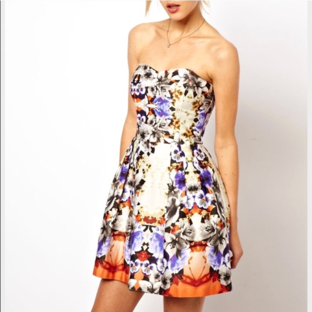 •SALE• NWT ASOS Premium Strapless Floral Dress